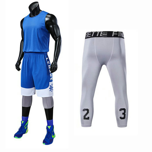 Blank College Basketball Jerseys Sets Men Sports Clothing 3pcs