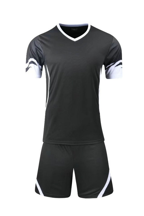 Professional Football Uniform Short Sleeves V Neck Men Soccer Uniform Sets