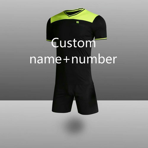 Soccer Set Referee Jerseys Kit V neck Football Judge Uniforms Professional